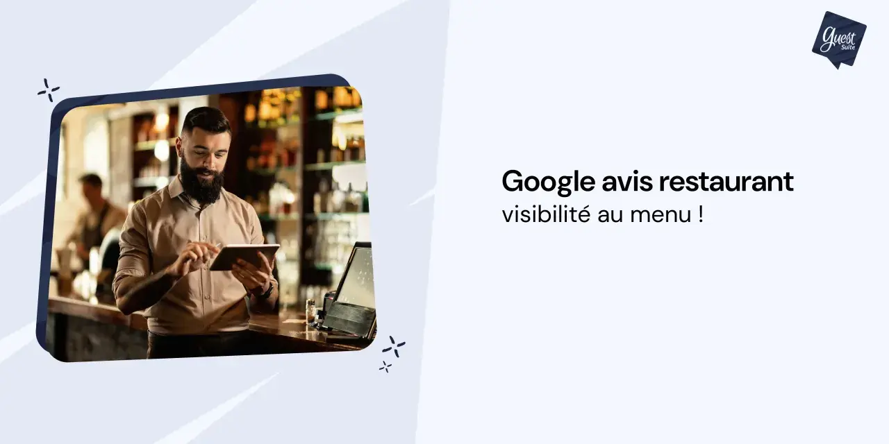 Un restaurateur utilise une tablette pour gérer les avis Google et améliorer la visibilité de son restaurant.