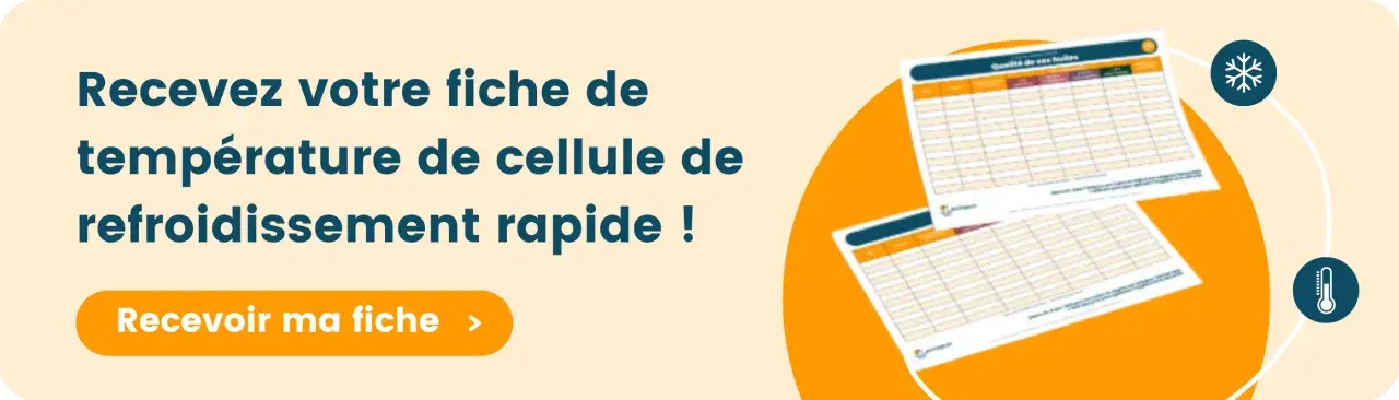 Fiche de température pour cellule de refroidissement rapide. Guide d'utilisation pour optimiser la conservation.