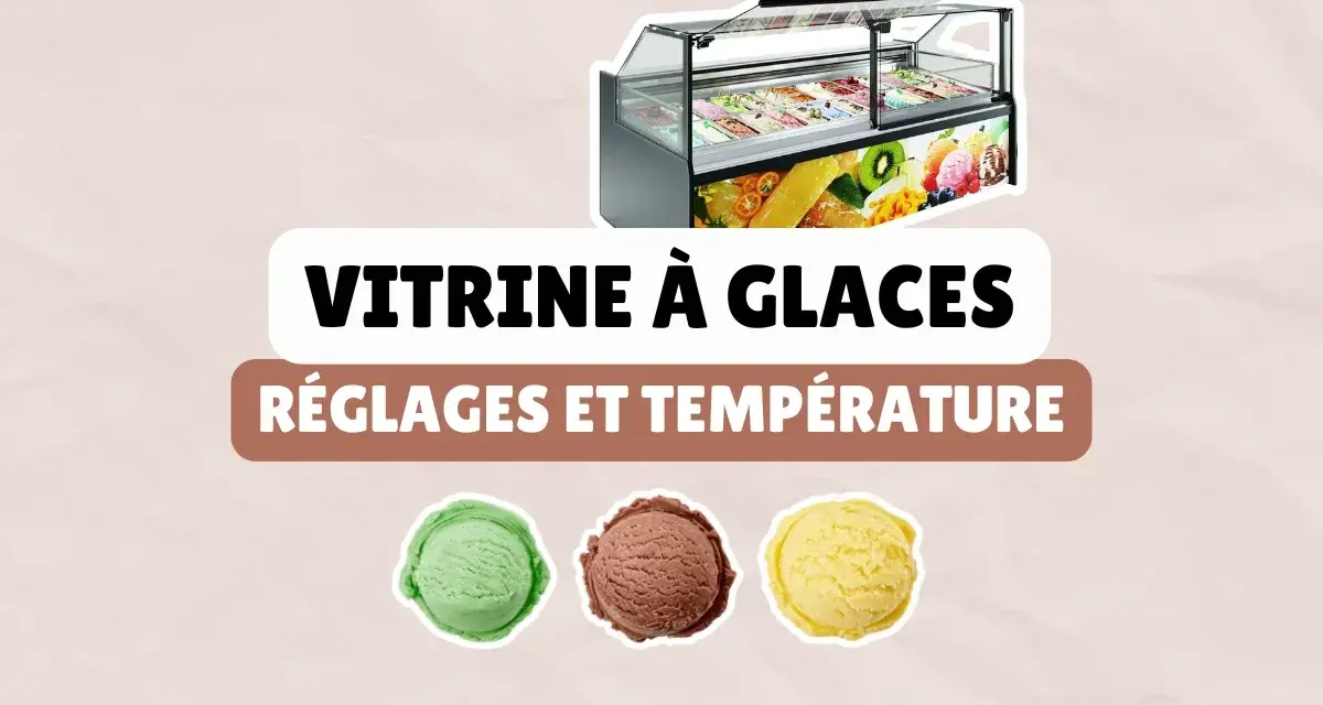 Vitrine à glaces : réglage température et conseils pour des desserts parfaits. Trois boules de glace : menthe, chocolat, vanille.