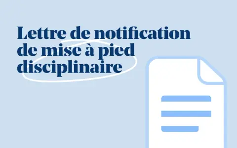 Lettre de notification de mise à pied disciplinaire. Un document symbolise une décision importante.