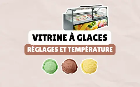 Vitrine à glaces : réglage température et conseils pour des desserts parfaits. Trois boules de glace : menthe, chocolat, vanille.