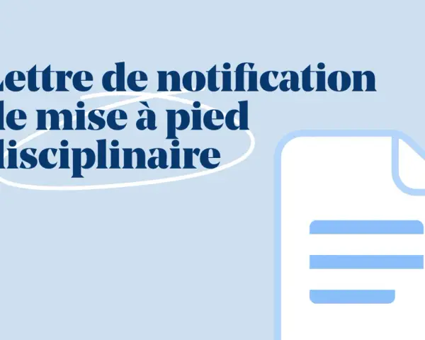 Lettre de notification de mise à pied disciplinaire. Un document symbolise une décision importante.