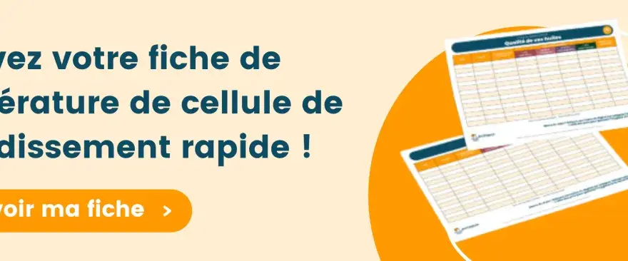 Fiche de température pour cellule de refroidissement rapide. Guide d'utilisation pour optimiser la conservation.