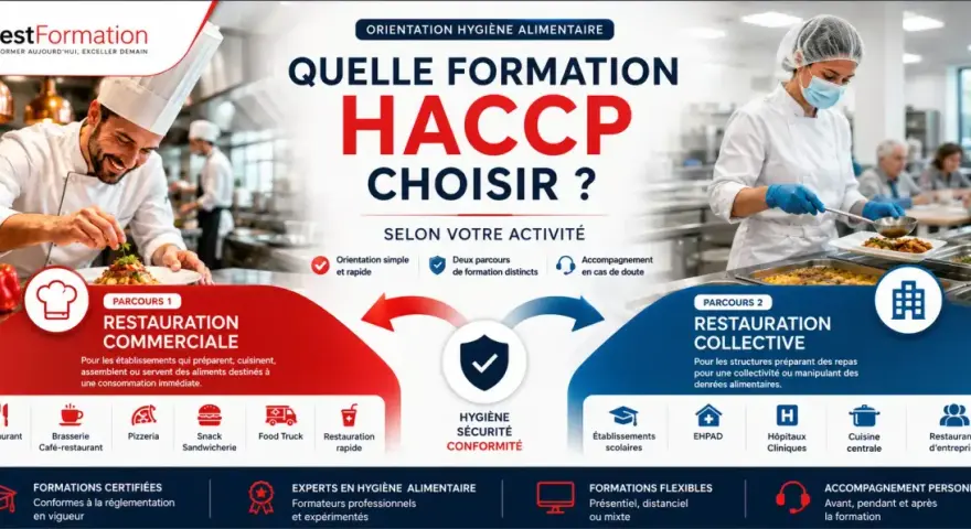 Chefs préparent des plats dans un restaurant. Formation HACCP pour la restauration commerciale ou collective.