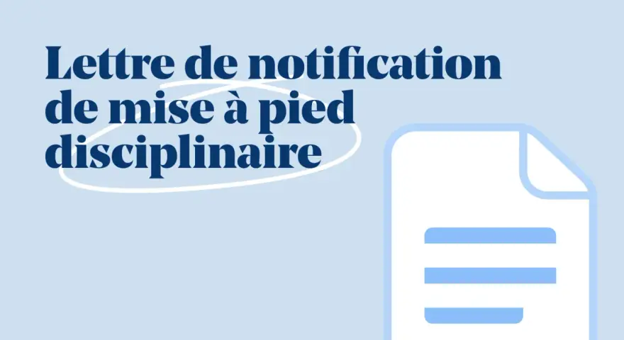 Lettre de notification de mise à pied disciplinaire. Un document symbolise une décision importante.
